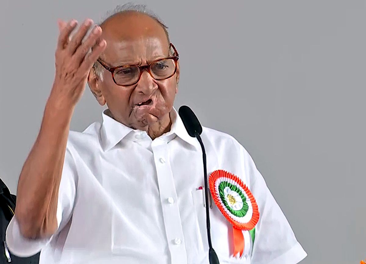 Sharad Pawar addresses during the inauguration of the Sarhad Public School